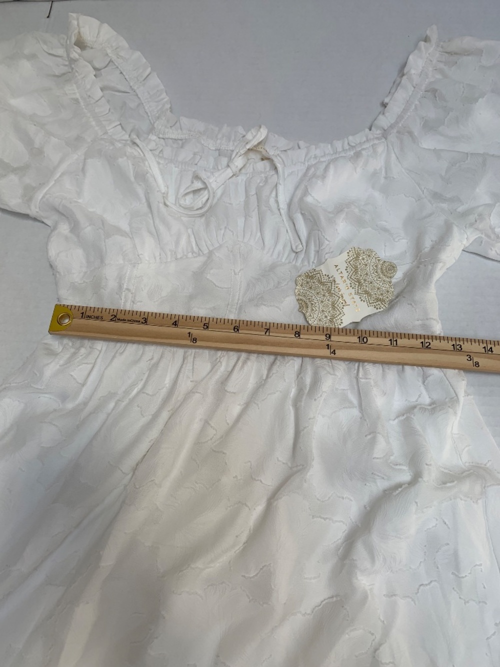NWT Altar'ed  State Candace Babydoll Style White Size S Dress - Picture 10 of 12